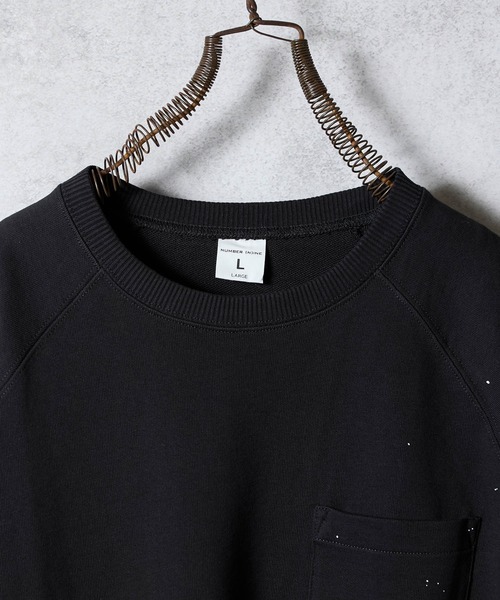 NUMBER (N)INE（ナンバーナイン）の「HAND PAINTED FIRM COTTON RAGLAN SHORT SLEEVE POCKET SWEATSHIRT / ハンドペイント ファーム コットン ラグラン ショートスリーブ ポケット クルーネック スウェット（スウェット・メンズ・グレー系その他2/ブラック/ブラック系2/グレー・M/L/XL）」の18枚目の写真