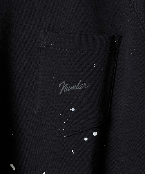 NUMBER (N)INE（ナンバーナイン）の「HAND PAINTED FIRM COTTON RAGLAN SHORT SLEEVE POCKET SWEATSHIRT / ハンドペイント ファーム コットン ラグラン ショートスリーブ ポケット クルーネック スウェット（スウェット・メンズ・グレー系その他2/ブラック/ブラック系2/グレー・M/L/XL）」の19枚目の写真