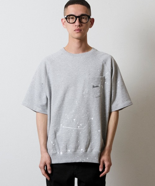 HAND PAINTED FIRM COTTON LIGHT SHORT PILE RAGLAN SHORT SLEEVE