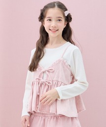 cross marche（クロスマルシェ）の「デニムフリルリボンビスチェ（その他トップス）」