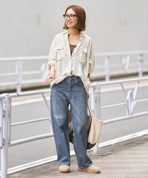 FRAMeWORK(フレームワーク)の「≪追加≫NEWデニムストレートパンツ(デニムパンツ・レディース・ブルー系その他・34/36/38/40)」の2枚目の写真