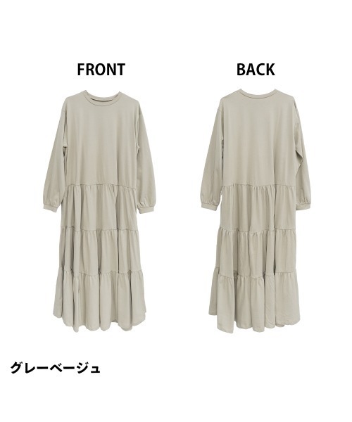aity（アイティ）の「M-5L ティアードロングワンピース（ワンピース・レディース・ブラック/カーキ/チャコールグレー/グレイッシュベージュ・4L～5L/LL～3L/M～Ｌ）」の22枚目の写真