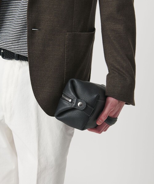 UNITED ARROWS（ユナイテッドアローズ）の「レザー スクエアクラッチバッグ（ポーチ）（クラッチバッグ・メンズ・ダークブラウン/ブラック/ネイビー・FREE）」の19枚目の写真