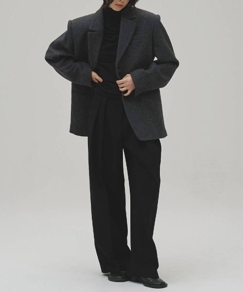 TODAYFUL(トゥデイフル)の「【TODAYFUL/トゥデイフル】Wool100% Over Jacket/ウール100%オーバージャケット(テーラードジャケット・レディース・チャコールグレー・36/38)」の14枚目の写真
