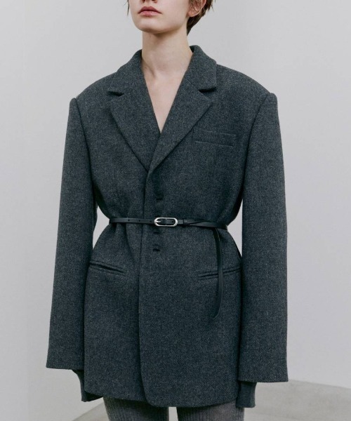 TODAYFUL(トゥデイフル)の「【TODAYFUL/トゥデイフル】Wool100% Over Jacket/ウール100%オーバージャケット(テーラードジャケット・レディース・チャコールグレー・36/38)」の4枚目の写真