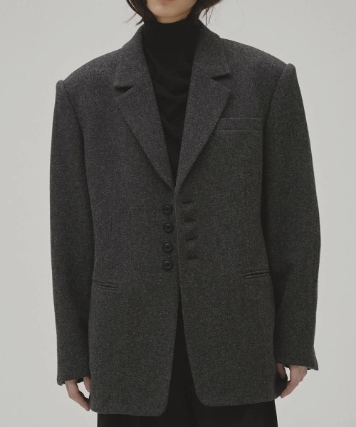 TODAYFUL(トゥデイフル)の「【TODAYFUL/トゥデイフル】Wool100% Over Jacket/ウール100%オーバージャケット(テーラードジャケット・レディース・チャコールグレー・36/38)」の10枚目の写真