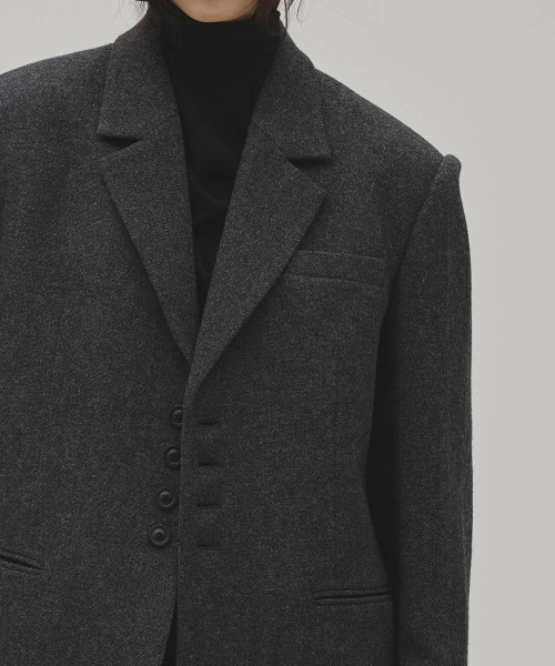 TODAYFUL(トゥデイフル)の「【TODAYFUL/トゥデイフル】Wool100% Over Jacket/ウール100%オーバージャケット(テーラードジャケット・レディース・チャコールグレー・36/38)」の9枚目の写真