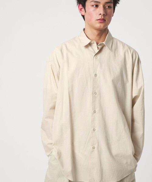 CITEN(シテン)の「<CITEN>コットンリネンオーバーシャツ(シャツ/ブラウス・メンズ・コバルトブルー/ブラック/ナチュラル・L/M)」の6枚目の写真