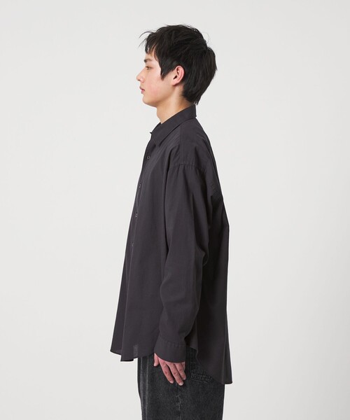 CITEN(シテン)の「<CITEN>コットンリネンオーバーシャツ(シャツ/ブラウス・メンズ・コバルトブルー/ブラック/ナチュラル・L/M)」の11枚目の写真