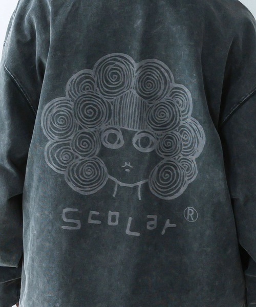 ScoLar（スカラー）の「ScoLar(スカラー) スカラーちゃん柄ヴィンテージ風パーカー（パーカー・レディース・ブルー/ブラック・MEDIUM）」の10枚目の写真