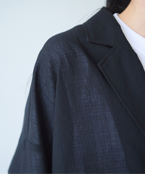 yuni(ユニ )の「sheer summer Wool-Polyester Voil tailored ジャケット(テーラードジャケット・レディース・ブラック/グリーン・FREE)」の13枚目の写真