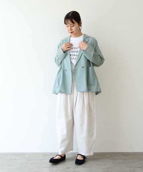 yuni(ユニ )の「sheer summer Wool-Polyester Voil tailored ジャケット(テーラードジャケット・レディース・ブラック/グリーン・FREE)」の22枚目の写真
