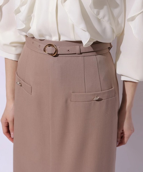 Mystrada(マイストラーダ)の「ベルト付きタイトスカート(スカート・レディース・ライトグレー/キャメル/ホワイト・38/36/34)」の10枚目の写真