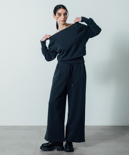 CITY TOKYO（シティトウキョウ）の「【CITY TOKYO/シティートウキョウ】スウェットワイドパンツ（その他パンツ・レディース・ダークグレー/ライトグレー・2/1）」の13枚目の写真