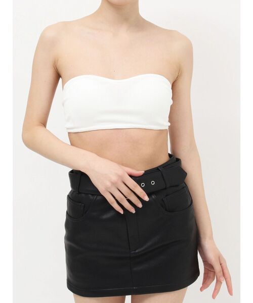 EVRIS(エヴリス)の「リブブラトップ(キャミソール・レディース・ブラック/ホワイト・SMALL/MEDIUM)」の1枚目の写真