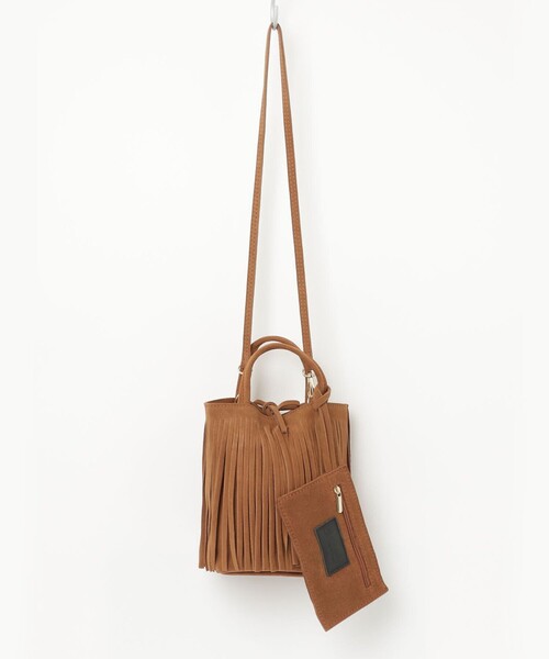 fredy emue（フレディエミュ）の「【AULENTTI/オーレンティ】 フリンジミニトートバッグ（ショルダーバッグ・レディース・ブラウン/ベージュ・FREE）」の11枚目の写真