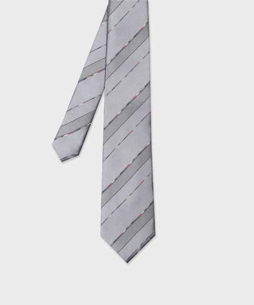 Paul Smith（ポールスミス）の「マルチストライプコード レジメンタルタイ【160006 552MJ】（ネクタイ・メンズ・ワインレッド/ライトグレー/ネイビー/ブルーグリーン・FREE）」の2枚目の写真