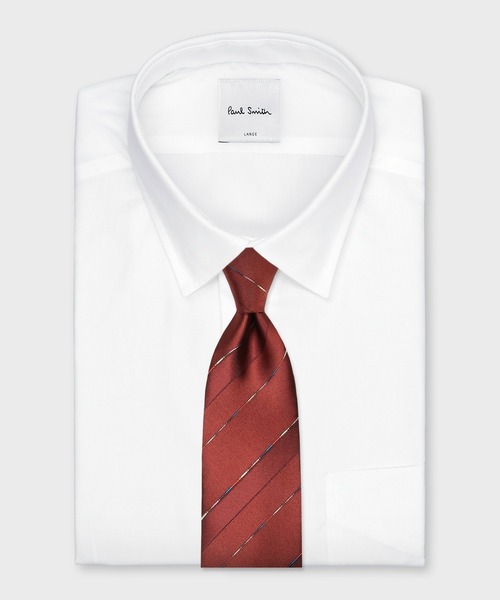 Paul Smith（ポールスミス）の「マルチストライプコード レジメンタルタイ【160006 552MJ】（ネクタイ・メンズ・ワインレッド/ライトグレー/ネイビー/ブルーグリーン・FREE）」の12枚目の写真