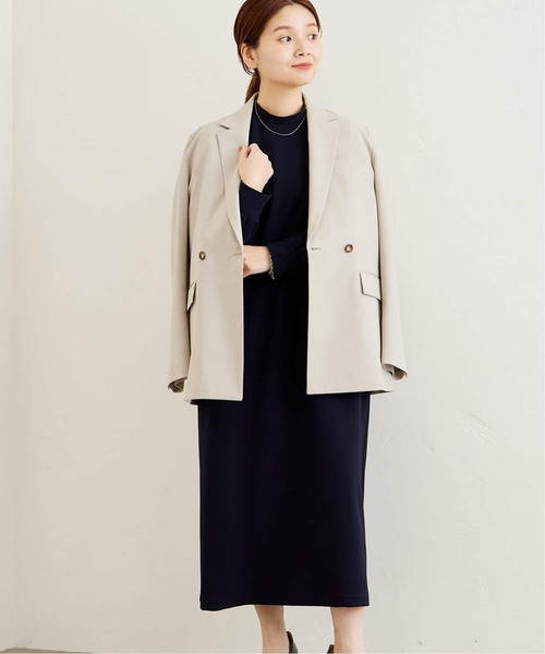 JOURNAL STANDARD（ジャーナルスタンダード）の「《WEB限定追加2》ダブルクロスロングワンピース（ワンピース・レディース・ブラック/ネイビー・36/38）」の5枚目の写真