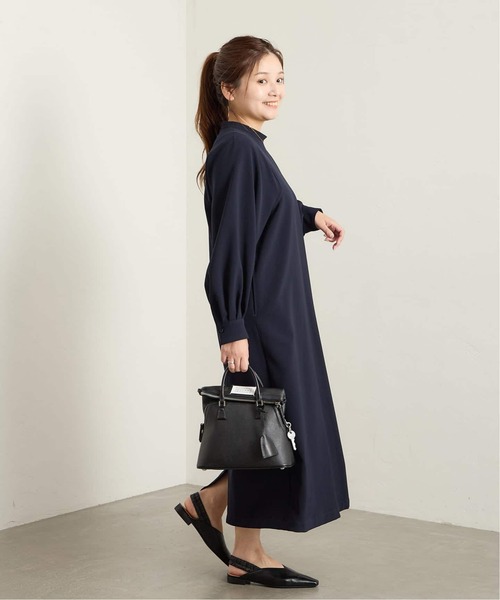 JOURNAL STANDARD（ジャーナルスタンダード）の「《WEB限定追加2》ダブルクロスロングワンピース（ワンピース・レディース・ブラック/ネイビー・36/38）」の9枚目の写真