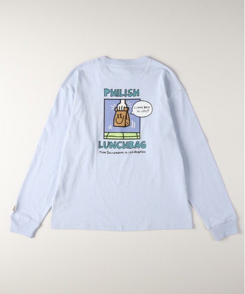 Right-on(ライトオン)の「Other(ソノタ)グラフィックプリントロングスリーブTシャツ(Tシャツ/カットソー・メンズ・ホワイト/サックスブルー/ダークグレー・S/M/L/XL)」の1枚目の写真