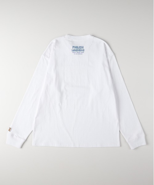 Right-on(ライトオン)の「Other(ソノタ)グラフィックプリントロングスリーブTシャツ(Tシャツ/カットソー・メンズ・ホワイト/サックスブルー/ダークグレー・S/M/L/XL)」の11枚目の写真