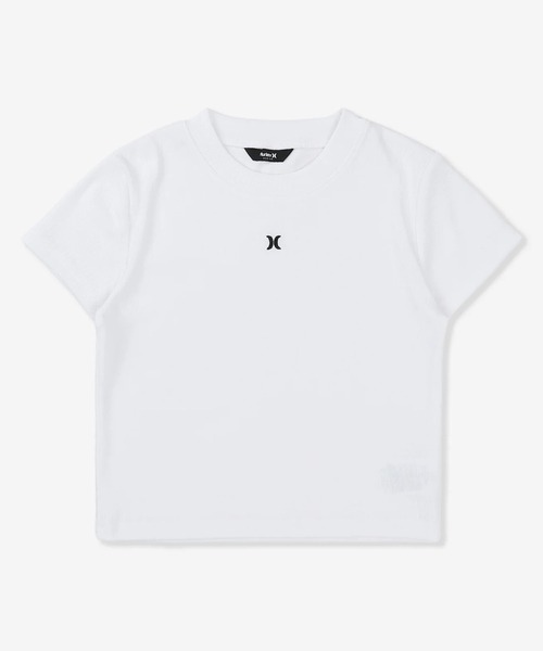Hurley (ハーレー)の「Hurley/ハーレー 半袖 Tシャツ レディース RIB MINI SHORTS SLEEVE WCSS261023(Tシャツ/カットソー・レディース・ホワイト/ブラック/アッシュ・M)」の1枚目の写真