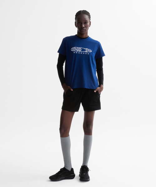 MENASOO(ミナス)の「VENODE Three Track Logo Active Tshirts_Blue (Basic Fit)(Tシャツ/カットソー・レディース・ブルー・1/2)」の5枚目の写真