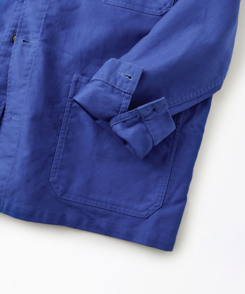 OUTSTANDING（アウトスタンディング）の「[MUT lab] MOLESKIN FRENCH WORK JACKET_WASHED BLUE（ミリタリージャケット・メンズ・その他・SMALL/MEDIUM/LARGE/X-LARGE）」の8枚目の写真