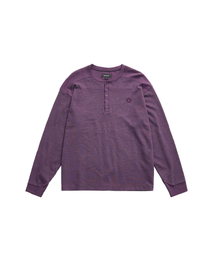エブリデイヘンリーネックロングスリーブTシャツ(パープル)