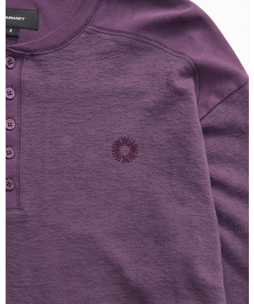 999HUMANITY(999ヒューマニティ)の「エブリデイヘンリーネックロングスリーブTシャツ(パープル)(Tシャツ/カットソー・レディース・その他・1(S)/2(M)/3(L))」の4枚目の写真