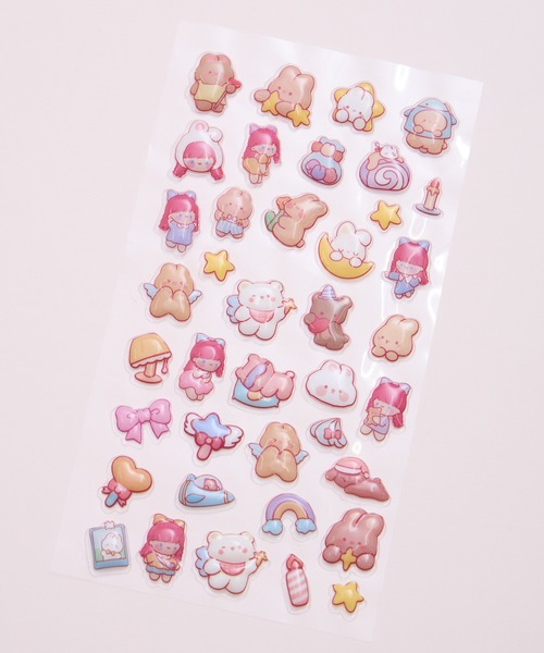 SZT：ぷくぷく3D デコステッカー スイートガール ぷっくりシール