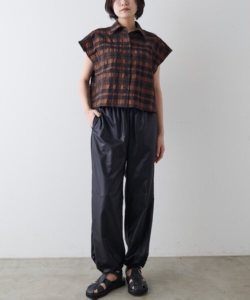 Drawing Numbers（ドローイング ナンバーズ）の「【Drawing Numbers】チェックジャガードフレンチシャツ（シャツ/ブラウス・レディース・ホワイト/ブラウン・38）」の21枚目の写真