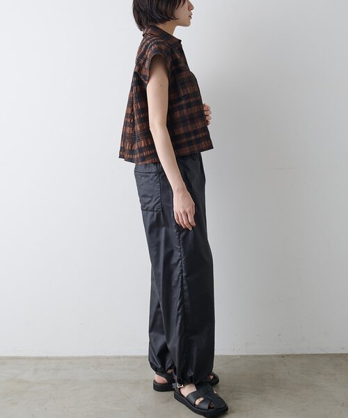 Drawing Numbers（ドローイング ナンバーズ）の「【Drawing Numbers】チェックジャガードフレンチシャツ（シャツ/ブラウス・レディース・ホワイト/ブラウン・38）」の19枚目の写真