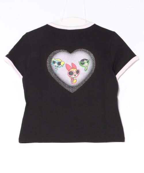 PUMA(プーマ)の「PUMA/プーマ レディース パワーパフガールズ コラボ Tシャツ PPG SS RINGER TEE W 637865(Tシャツ/カットソー・レディース・ブラック/グレイッシュブルー・L/M)」の4枚目の写真
