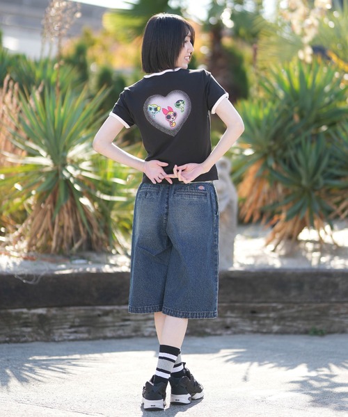 PUMA(プーマ)の「PUMA/プーマ レディース パワーパフガールズ コラボ Tシャツ PPG SS RINGER TEE W 637865(Tシャツ/カットソー・レディース・ブラック/グレイッシュブルー・L/M)」の8枚目の写真