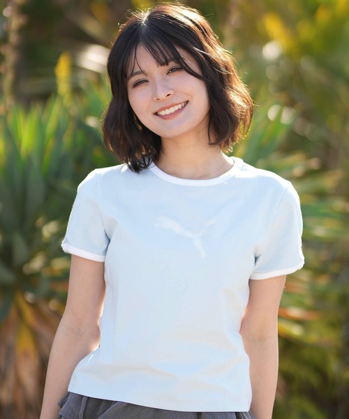 PUMA(プーマ)の「PUMA/プーマ レディース パワーパフガールズ コラボ Tシャツ PPG SS RINGER TEE W 637865(Tシャツ/カットソー・レディース・ブラック/グレイッシュブルー・L/M)」の10枚目の写真