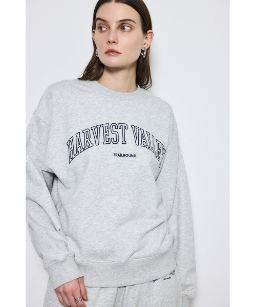 AZUL by moussy（アズールバイマウジー）の「カレッジロゴ スウェットトップス（スウェット・レディース・ライトブラック/グレー×ホワイト/ネイビー・MEDIUM/SMALL）」の8枚目の写真