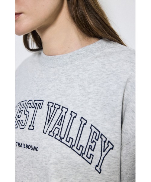 AZUL by moussy（アズールバイマウジー）の「カレッジロゴ スウェットトップス（スウェット・レディース・ライトブラック/グレー×ホワイト/ネイビー・MEDIUM/SMALL）」の14枚目の写真