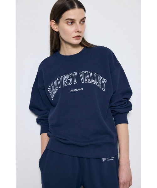 AZUL by moussy（アズールバイマウジー）の「カレッジロゴ スウェットトップス（スウェット・レディース・ライトブラック/グレー×ホワイト/ネイビー・MEDIUM/SMALL）」の18枚目の写真