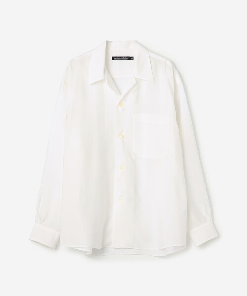 nicholson&nicholson（ニコルソンアンドニコルソン）の「nicholson & nicholson | シアー ロングスリーブシャツ WOMEN（シャツ/ブラウス・レディース・イエロー/オフホワイト・38）」の11枚目の写真