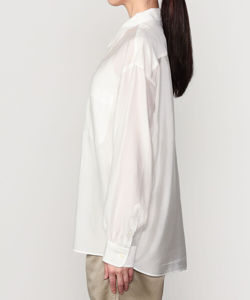 nicholson&nicholson（ニコルソンアンドニコルソン）の「nicholson & nicholson | シアー ロングスリーブシャツ WOMEN（シャツ/ブラウス・レディース・イエロー/オフホワイト・38）」の7枚目の写真