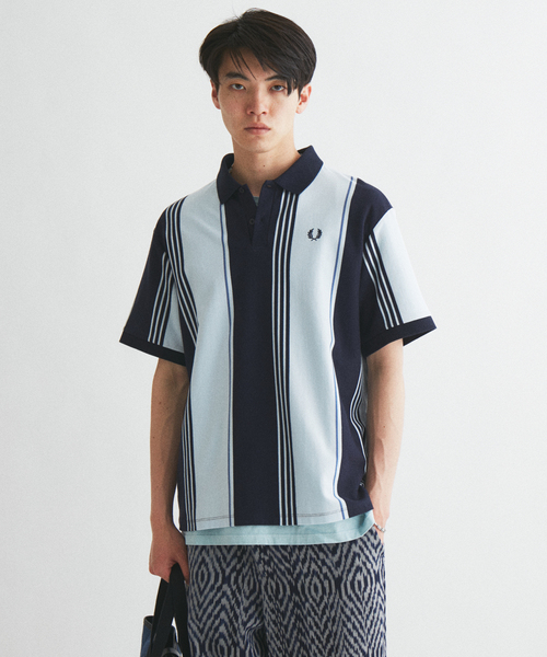 FRED PERRY / フレッドペリー 別注 ストライプ ピケ ポロシャツ