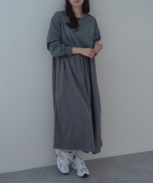 【refinedworks】異素材 切替 ワンピース!