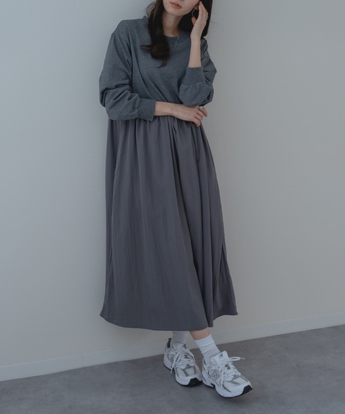 refinedworks（リファインドワークス）の「【refinedworks】異素材 切替 ワンピース！（ワンピース・レディース・ブラック/チャコールグレー・FREE）」の20枚目の写真