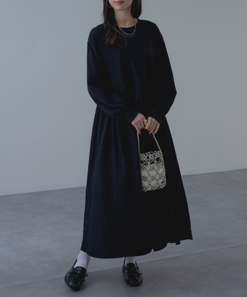refinedworks（リファインドワークス）の「【refinedworks】異素材 切替 ワンピース！（ワンピース・レディース・ブラック/チャコールグレー・FREE）」の21枚目の写真