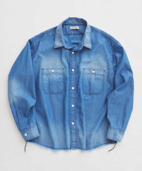 JOURNAL STANDARD relume（ジャーナルスタンダード　レリューム）の「シャンブレー アンカット フリンジ シャツ（シャツ/ブラウス・メンズ・ネイビー/ブルー系その他・MEDIUM/LARGE）」の8枚目の写真
