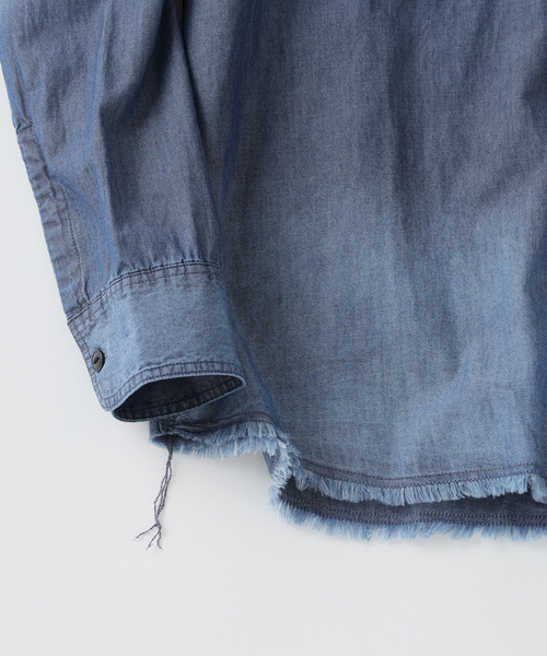 JOURNAL STANDARD relume（ジャーナルスタンダード　レリューム）の「シャンブレー アンカット フリンジ シャツ（シャツ/ブラウス・メンズ・ネイビー/ブルー系その他・MEDIUM/LARGE）」の19枚目の写真