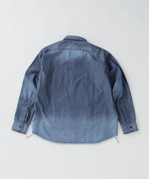 JOURNAL STANDARD relume（ジャーナルスタンダード　レリューム）の「シャンブレー アンカット フリンジ シャツ（シャツ/ブラウス・メンズ・ネイビー/ブルー系その他・MEDIUM/LARGE）」の15枚目の写真