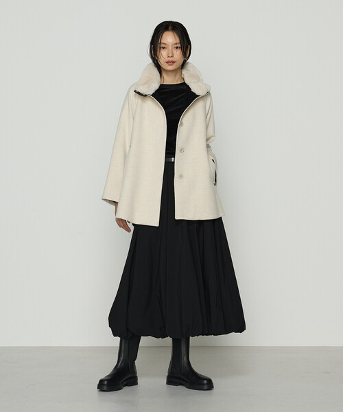 K.T KIYOKO TAKASE（キヨコタカセ）の「〔 TALLサイズ 〕 アンゴラウール ・Aラインショートコート（その他アウター・レディース・ブラウン/ブラック・15号/13号）」の16枚目の写真